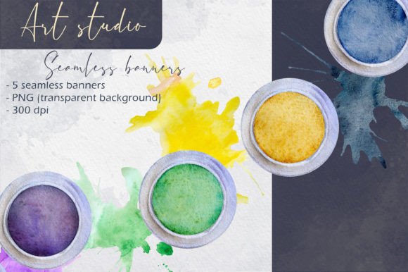 Art Studio Seamless Banners for Creative Design