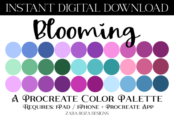Blooming Procreate Color Palette: 30 Swatches for Creative Digital Art