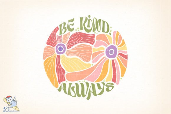 Boho Floral Be Kind, Always: A Digital Art Experience for Creative Projects