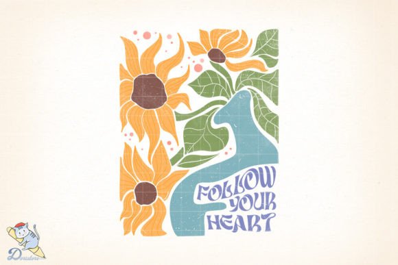 Boho Floral Follow Your Heart: A Timeless Design for Modern Creatives