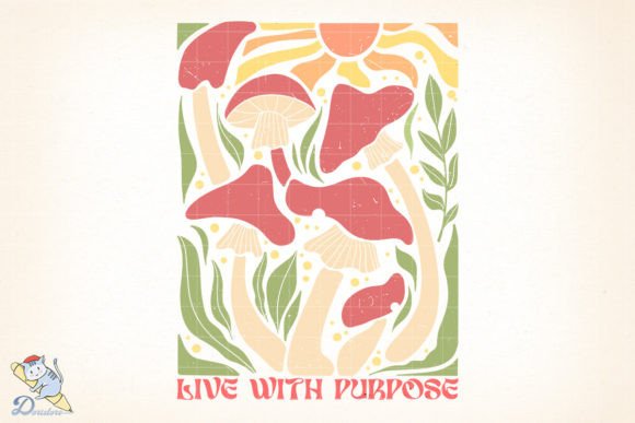 Boho Floral Live with Purpose PNG: Creative Design for Real-Life Use