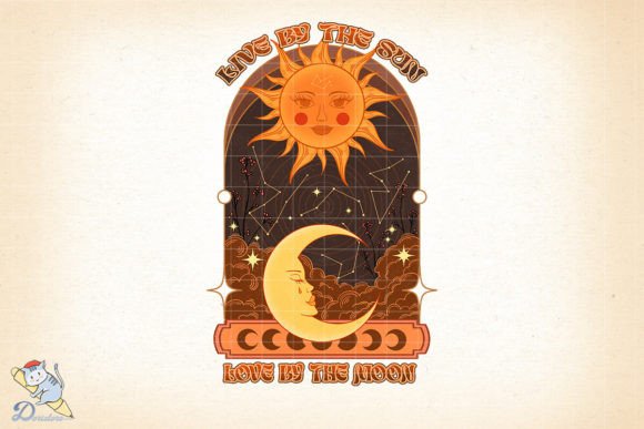Live by the Sun, Love by the Moon Retro: A Timeless Design for Modern Creators