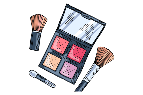 Makeup Palette Color Sketch. Blush and E: A Practical Guide to Choosing and Using Digital Makeup Assets