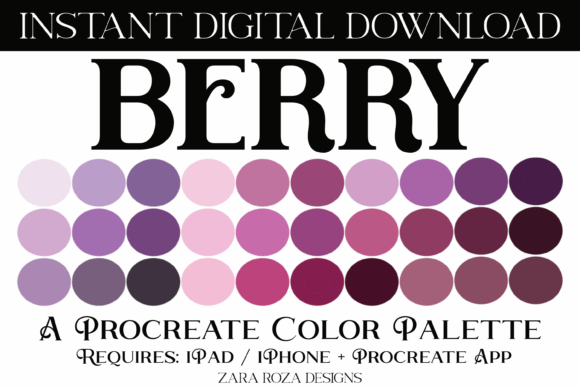 Unlocking Creativity with the Berry Procreate Color Palette: A Must-Have for Digital Artists
