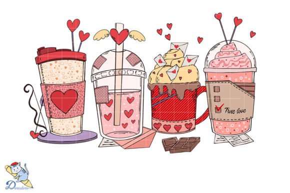 Valentine Love Coffee: A Handwritten Touch for Creative Projects