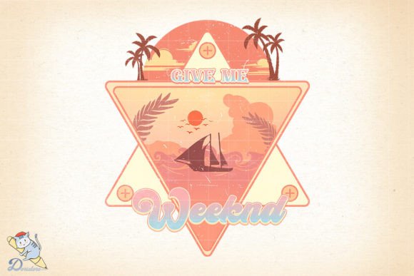 Vintage Beach Give Me Weekend: Timeless Design for Creative Projects
