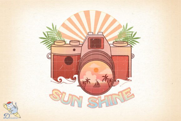Vintage Beach Sun Shine: Timeless Art for Modern Creative Projects